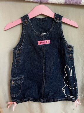 Vintage Embroidered Miffy Baby Jean Dress